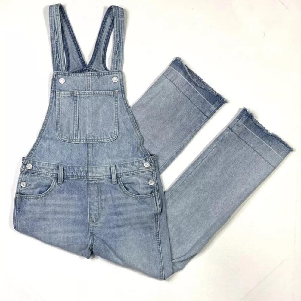 Old Navy Overalls Kids Large 10-12 Blue Denim Straight Leg Medium Western